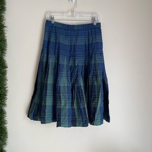 Pendleton heritage skirt navy and green plaid pleated size 8
